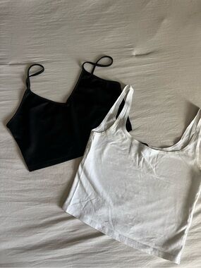 Forever 21 Black & White Cropped Camisole Set